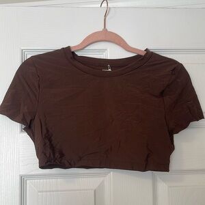 NWT Aerie smoothiez brown cropped bra top
